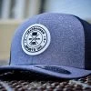 Headbanger Exclusive Flexfit Snapback Hat: Grey With White Circle Badge