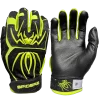 2022 Spiderz ENDITE Batting Gloves: Black And Neon Yellow