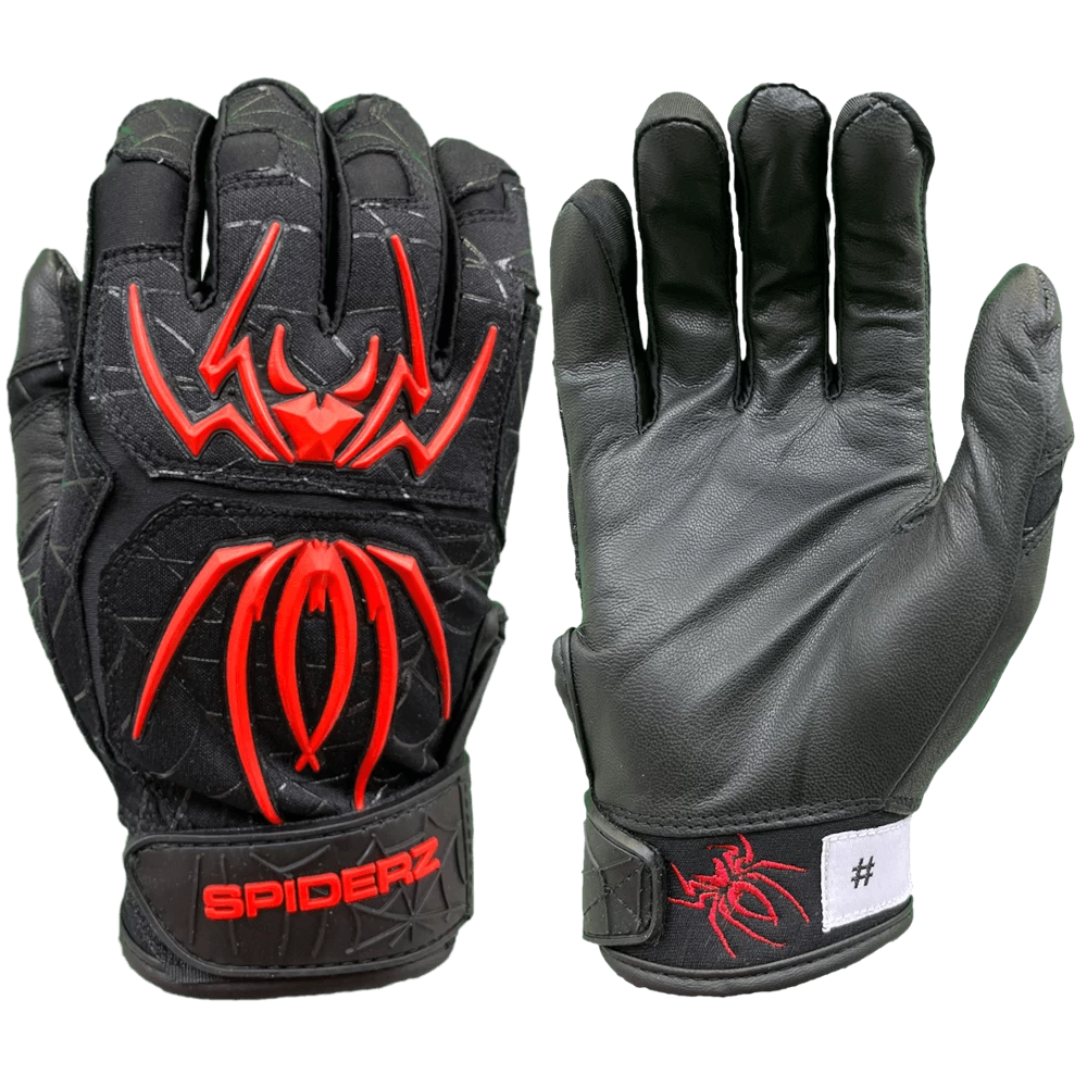 2022 Spiderz ENDITE Batting Gloves: Black And Red 1 2022 Spiderz ENDITE Batting Gloves: Black And Red