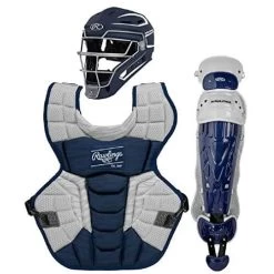 Rawlings Adult Navy/White VELO 2.0 Catcher's Gear Box Set: CSV2A-N/W