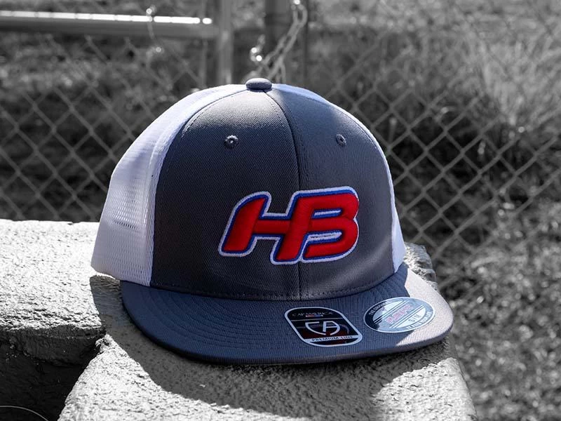 Headbanger Sports I8501 Cap America Flexfit Performance Trucker Mesh Back Hat: Graphite / White / RWB 2 Headbanger Sports I8501 Cap America Flexfit Performance Trucker Mesh Back Hat: Graphite / White / RWB - Image 2