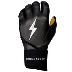 Bruce Bolt PREMIUM PRO Long Cuff Batting Gloves: Black 14 Bruce Bolt PREMIUM PRO Long Cuff Batting Gloves: Black -Baseball Supply Store LC BLKG LEFT