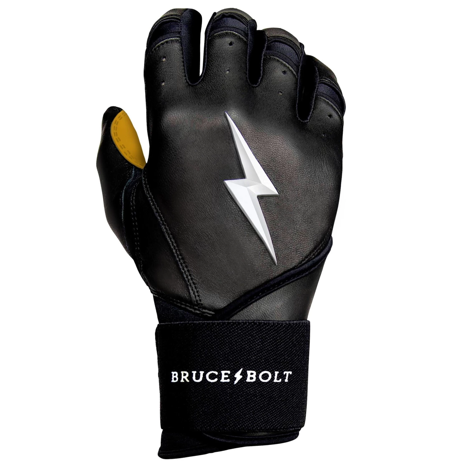 Bruce Bolt PREMIUM PRO Long Cuff Batting Gloves: Black 8 Bruce Bolt PREMIUM PRO Long Cuff Batting Gloves: Black - Image 8