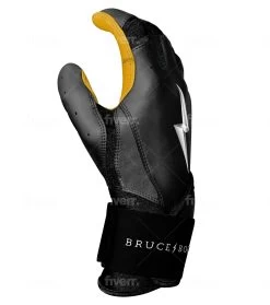 Bruce Bolt PREMIUM PRO Long Cuff Batting Gloves: Black 17 Bruce Bolt PREMIUM PRO Long Cuff Batting Gloves: Black -Baseball Supply Store LC BLKG SIDE