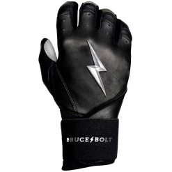 Bruce Bolt PREMIUM PRO Chrome Series Long Cuff Batting Gloves: Black -Baseball Supply Store LC CHRB RIGHT