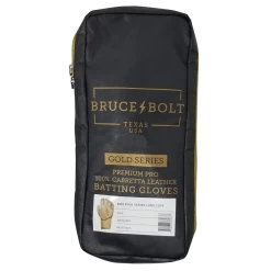 Bruce Bolt PREMIUM PRO Gold Series Batting Gloves: Long Cuff -Baseball Supply Store LC GLD BAG