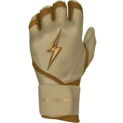 Bruce Bolt PREMIUM PRO Gold Series Batting Gloves: Long Cuff -Baseball Supply Store LC GLD LEFT