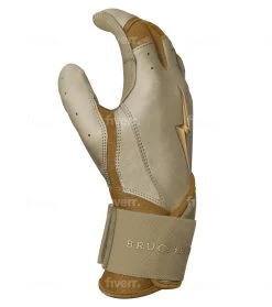 Bruce Bolt PREMIUM PRO Gold Series Batting Gloves: Long Cuff -Baseball Supply Store LC GLD SIDE