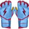 Bruce Bolt PREMIUM PRO BADER Series Long Cuff Batting Gloves: Baby Blue