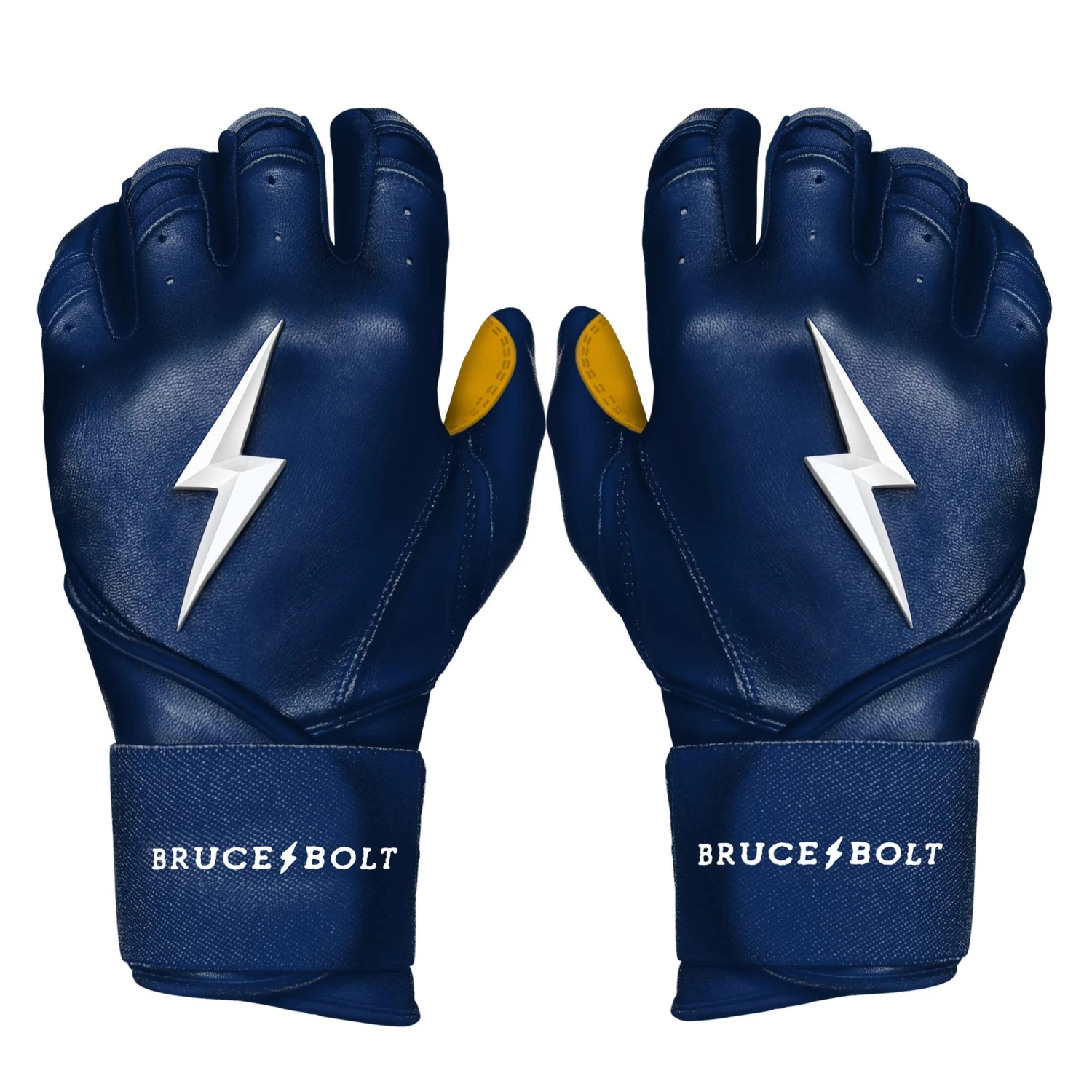 Bruce Bolt PREMIUM PRO Long Cuff Batting Gloves: Navy 1 Bruce Bolt PREMIUM PRO Long Cuff Batting Gloves: Navy