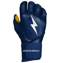 Bruce Bolt PREMIUM PRO Long Cuff Batting Gloves: Navy 10 Bruce Bolt PREMIUM PRO Long Cuff Batting Gloves: Navy -Baseball Supply Store LC NVYG RIGHT