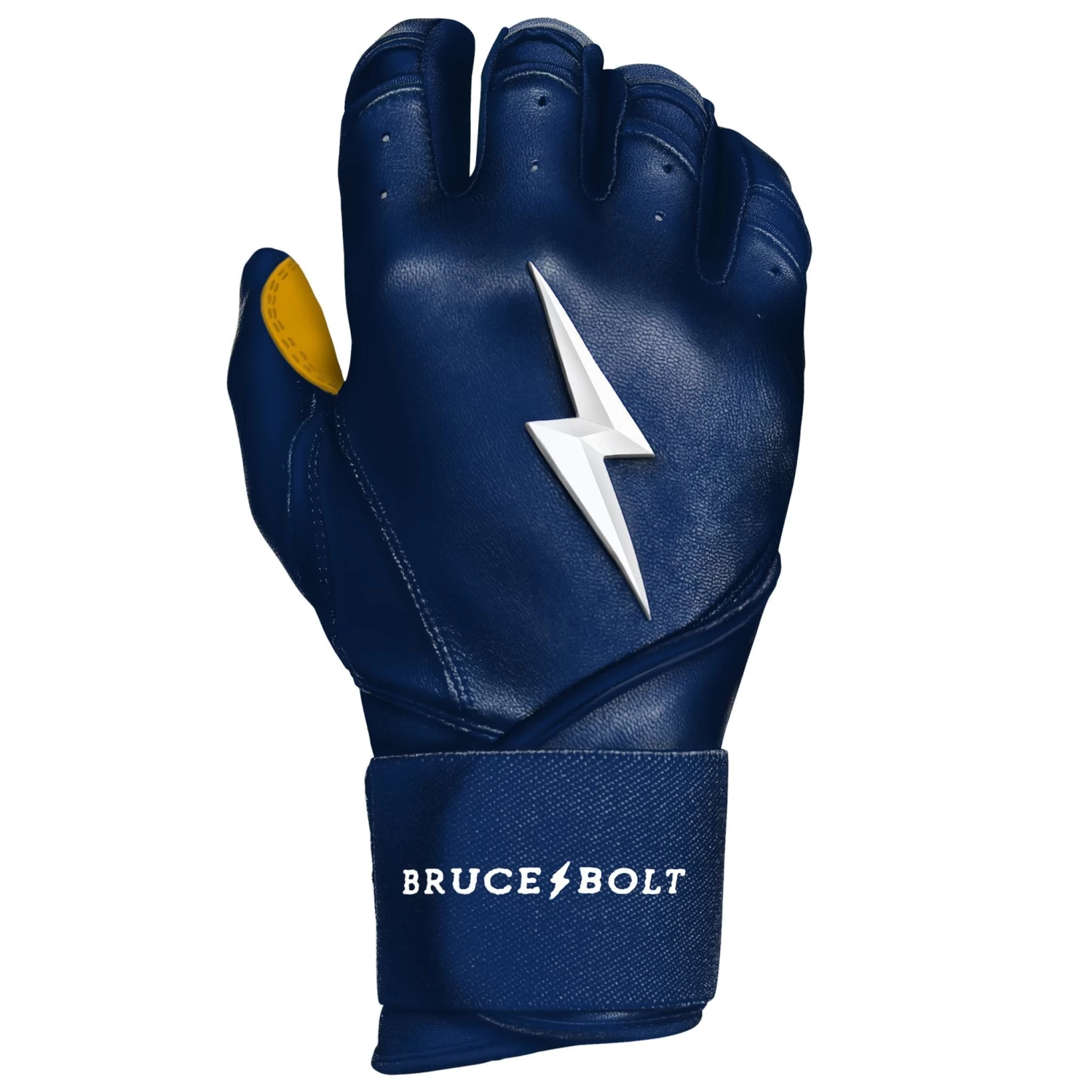 Bruce Bolt PREMIUM PRO Long Cuff Batting Gloves: Navy 5 Bruce Bolt PREMIUM PRO Long Cuff Batting Gloves: Navy - Image 5