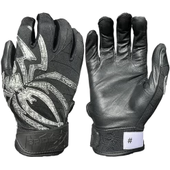 Limited Edition Spiderz PRIZM Batting Gloves: Black Mamba