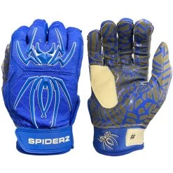 2021 Spiderz HYBRID Batting Gloves: Royal Blue/White