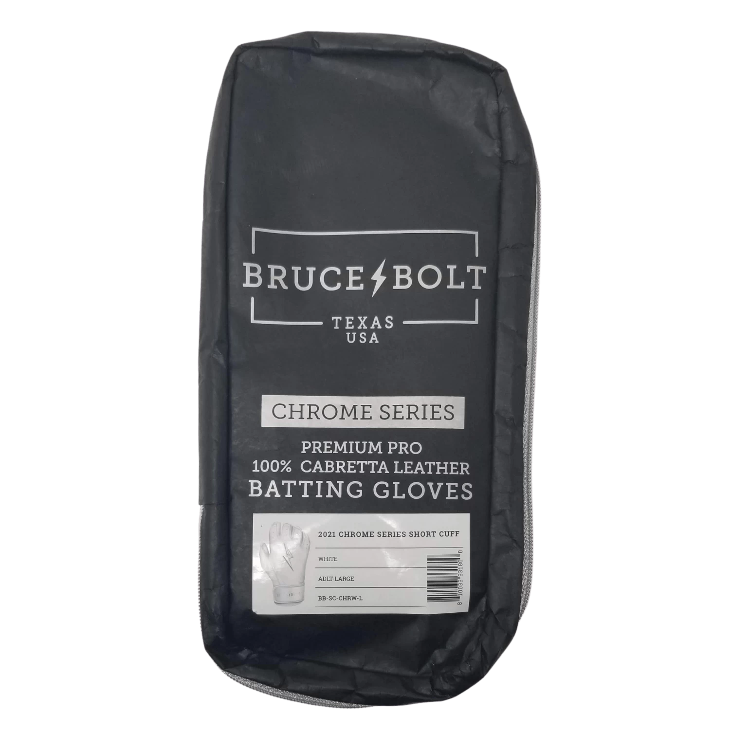 Bruce Bolt PREMIUM PRO Chrome Series Short Cuff Batting Gloves: White 3 Bruce Bolt PREMIUM PRO Chrome Series Short Cuff Batting Gloves: White - Image 3