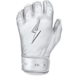 Bruce Bolt PREMIUM PRO Chrome Series Short Cuff Batting Gloves: White 13 Bruce Bolt PREMIUM PRO Chrome Series Short Cuff Batting Gloves: White -Baseball Supply Store SC CHRW LEFT