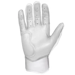 Bruce Bolt PREMIUM PRO Chrome Series Short Cuff Batting Gloves: White 15 Bruce Bolt PREMIUM PRO Chrome Series Short Cuff Batting Gloves: White -Baseball Supply Store SC CHRW PALM