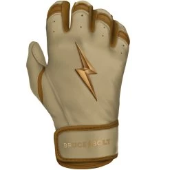 Bruce Bolt PREMIUM PRO Gold Series Batting Gloves: Short Cuff -Baseball Supply Store SC GLD RIGHT