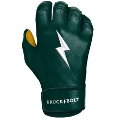 Bruce Bolt PREMIUM PRO Short Cuff Batting Gloves: GREEN -Baseball Supply Store SC GRNG RIGHT