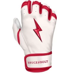 Bruce Bolt PREMIUM PRO BADER Series Short Cuff Batting Gloves: White -Baseball Supply Store SC HBW RIGHT