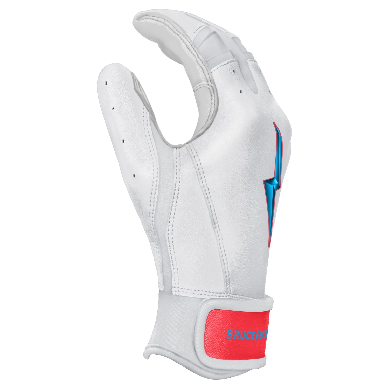 Bruce Bolt PREMIUM PRO BRINSON Series Short Cuff Batting Gloves: White 5 Bruce Bolt PREMIUM PRO BRINSON Series Short Cuff Batting Gloves: White - Image 5