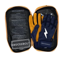 Bruce Bolt PREMIUM PRO Short Cuff Batting Gloves: Navy -Baseball Supply Store SC NVYG BAG2