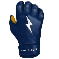 Bruce Bolt PREMIUM PRO Short Cuff Batting Gloves: Navy -Baseball Supply Store SC NVYG RIGHT