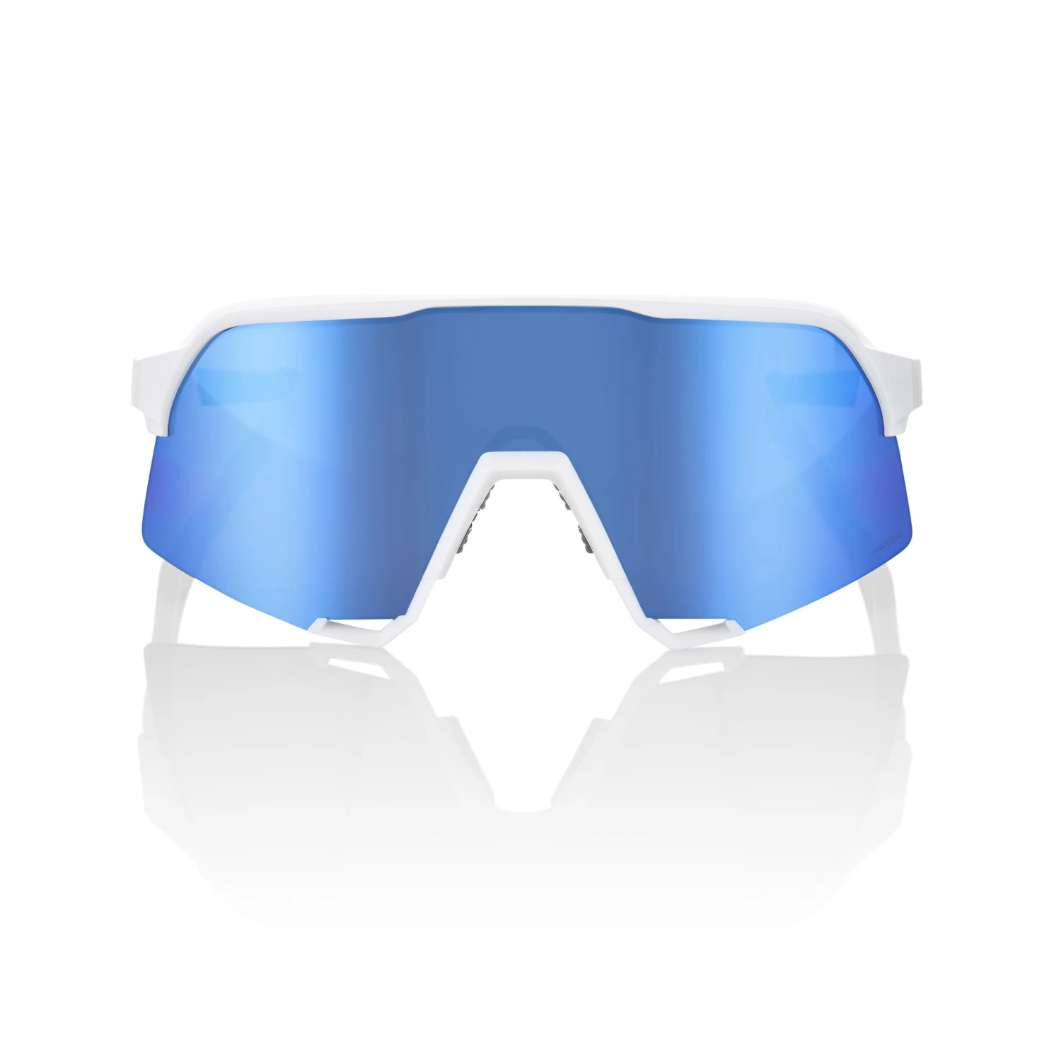 100% S3 Sunglasses Matte White - HiPER Blue Multilayer Mirror Lens 2 100% S3 Sunglasses Matte White - HiPER Blue Multilayer Mirror Lens - Image 2