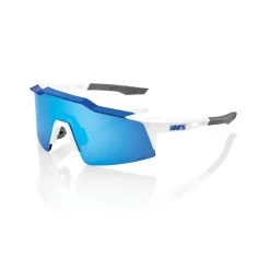 100% SPEEDCRAFT SL Matte White - HiPER Blue Multilayer Mirror Lens