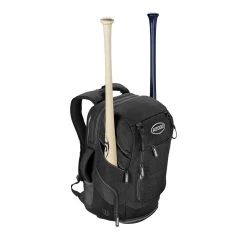 Wilson A2000 Players Backpack Bat Bag: WTA2000 -Baseball Supply Store WTA20BPBL 1 Wilson A2000 Backpack Black Silver Front wBats.png.cq5dam.web .1200.1200