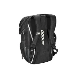 Wilson A2000 Players Backpack Bat Bag: WTA2000 -Baseball Supply Store WTA20BPBL 3 Wilson A2000 Backpack Black Silver Back.png.cq5dam.web .1200.1200