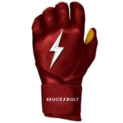Bruce Bolt PREMIUM PRO Long Cuff Batting Gloves: Maroon -Baseball Supply Store premium pro long cuff batting gloves maroon brucebolt 153600