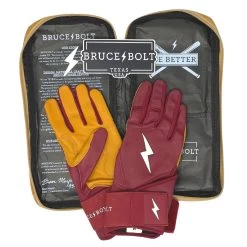 Bruce Bolt PREMIUM PRO Long Cuff Batting Gloves: Maroon -Baseball Supply Store premium pro long cuff batting gloves maroon brucebolt 551411