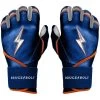 Bruce Bolt PREMIUM PRO NIMMO Long Cuff Batting Gloves: Mets Blue