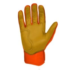Bruce Bolt PREMIUM PRO Short Cuff Batting Gloves: Orange -Baseball Supply Store premium pro short cuff batting gloves orange brucebolt 164912