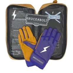 Bruce Bolt PREMIUM PRO Short Cuff Batting Gloves: Purple -Baseball Supply Store premium pro short cuff batting gloves purple brucebolt 271484