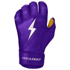 Bruce Bolt PREMIUM PRO Short Cuff Batting Gloves: Purple -Baseball Supply Store premium pro short cuff batting gloves purple brucebolt 315746