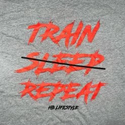 HB Lifestyle Active Wear Men's T-Shirt: Train Sleep Repeat -Baseball Supply Store train1
